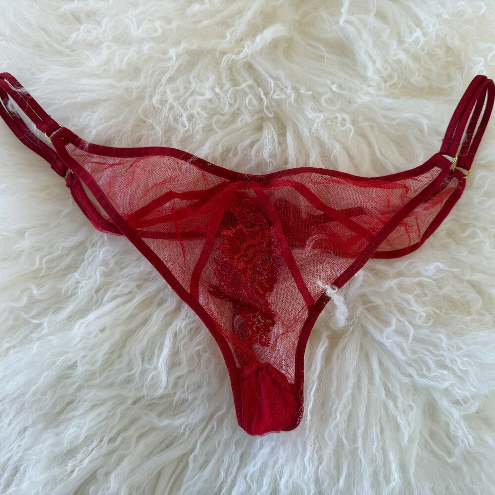 AGENT PROVOCATEUR DEMELZA Red Thong 5/10-12 NWOT